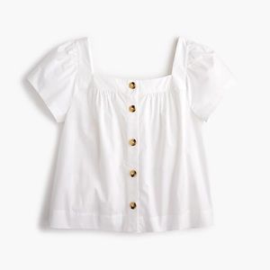 NWT White J.Crew Button Up Square Neck Top